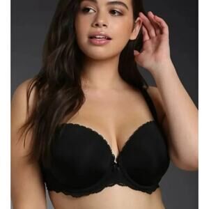 Torrid Black Smooth Cup Push Up Demi Bra 40C
